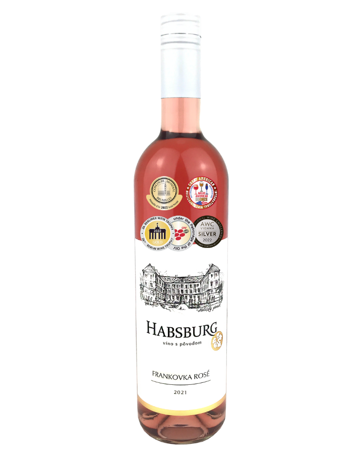 Ružové víno Frankovka Rosé slovenského vinárstva Habsburg